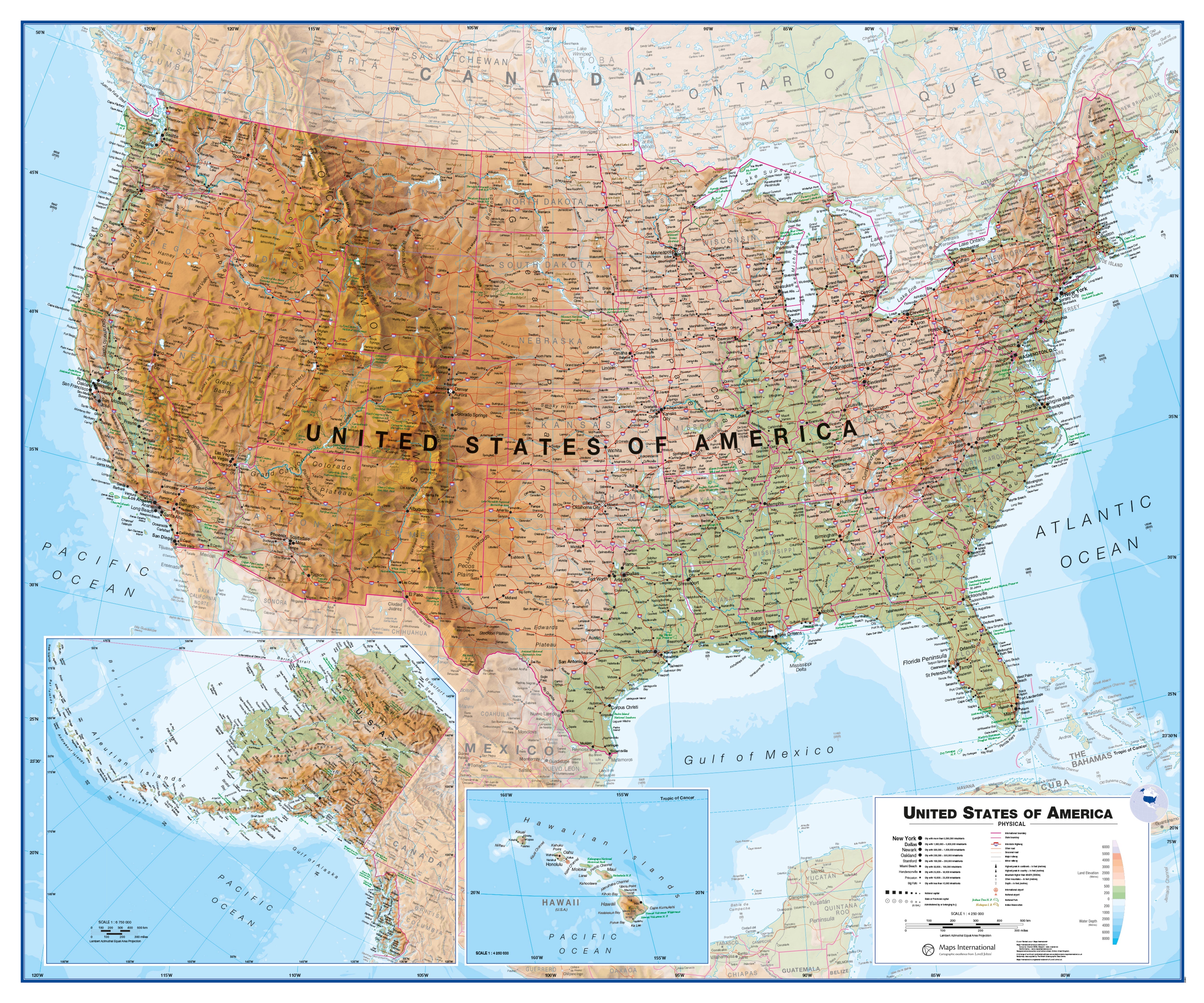 CM00022_H_PAPER - USA Wall Map Physical