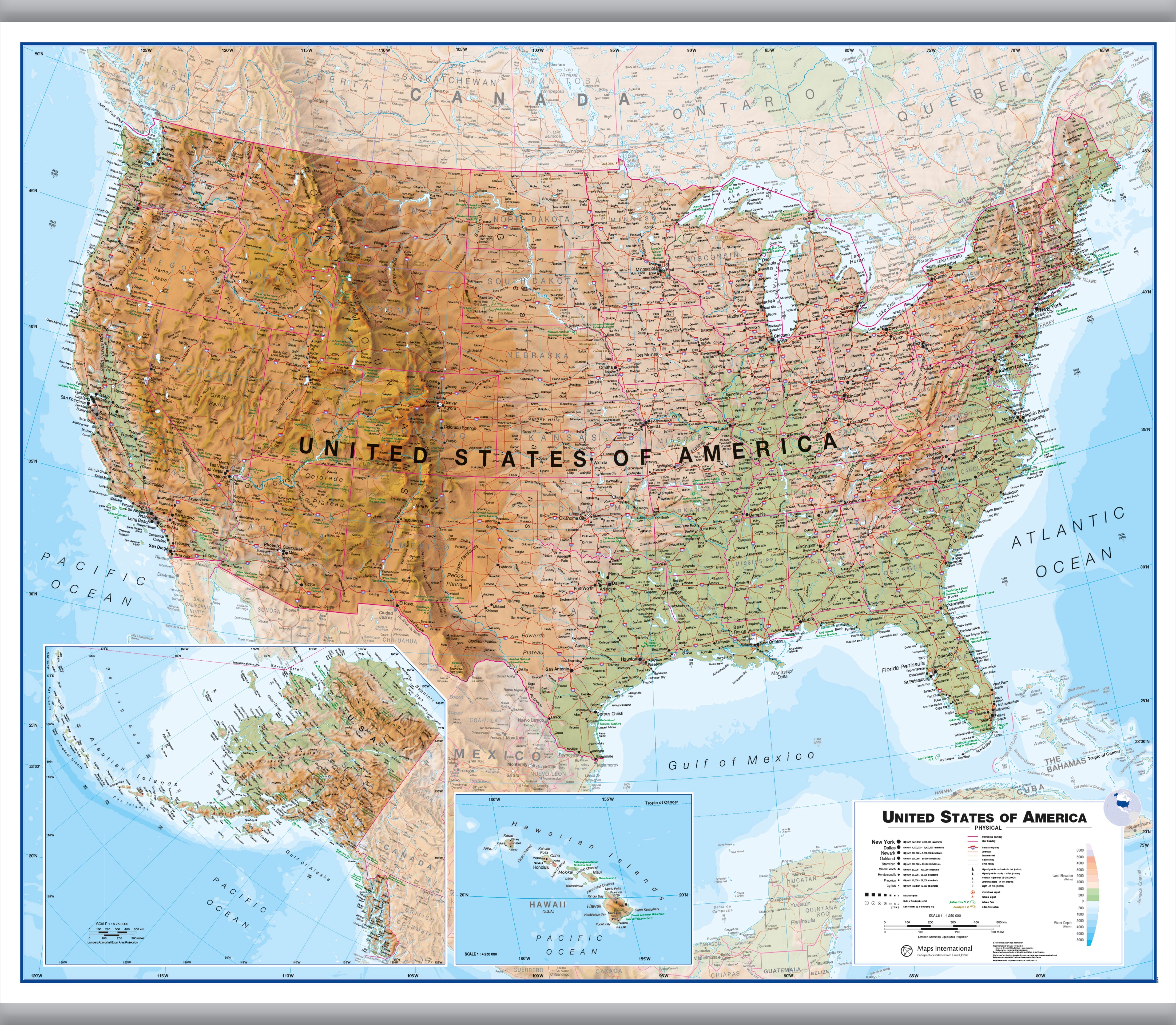 CM00022_L_LWDHB - USA Wall Map Physical