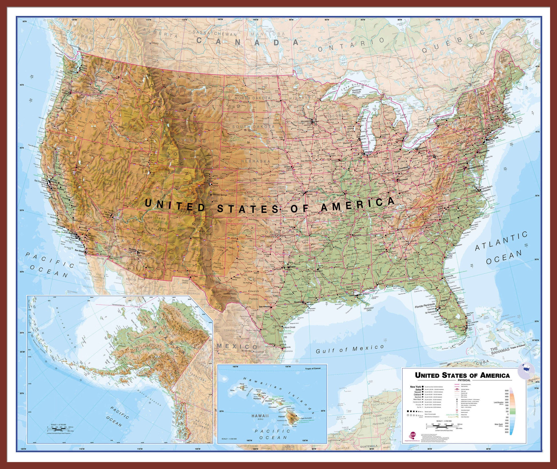 CM00022_L_LBDOK - USA Wall Map Physical
