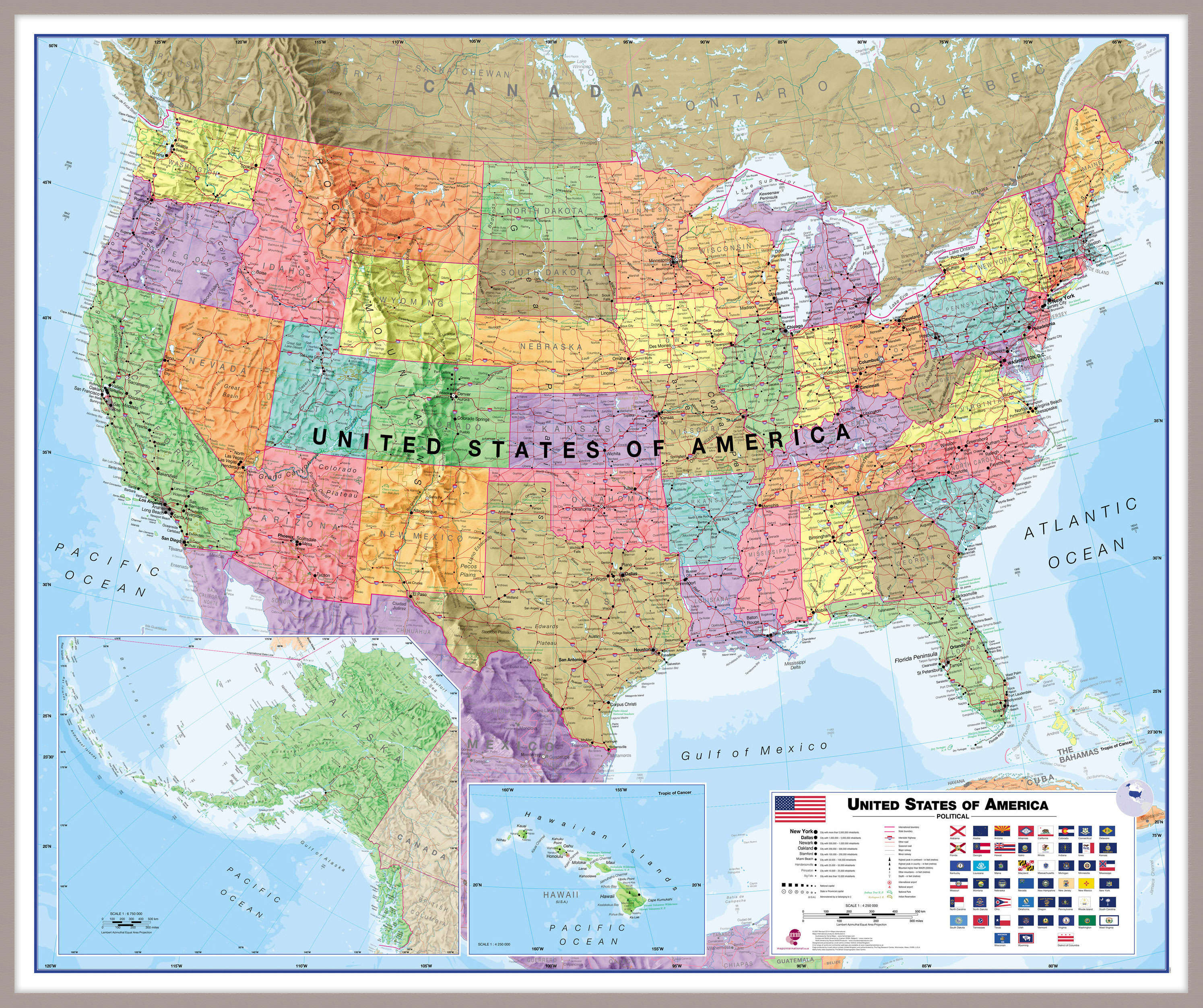 CM00021_H_MGFAL - USA Wall Map Political