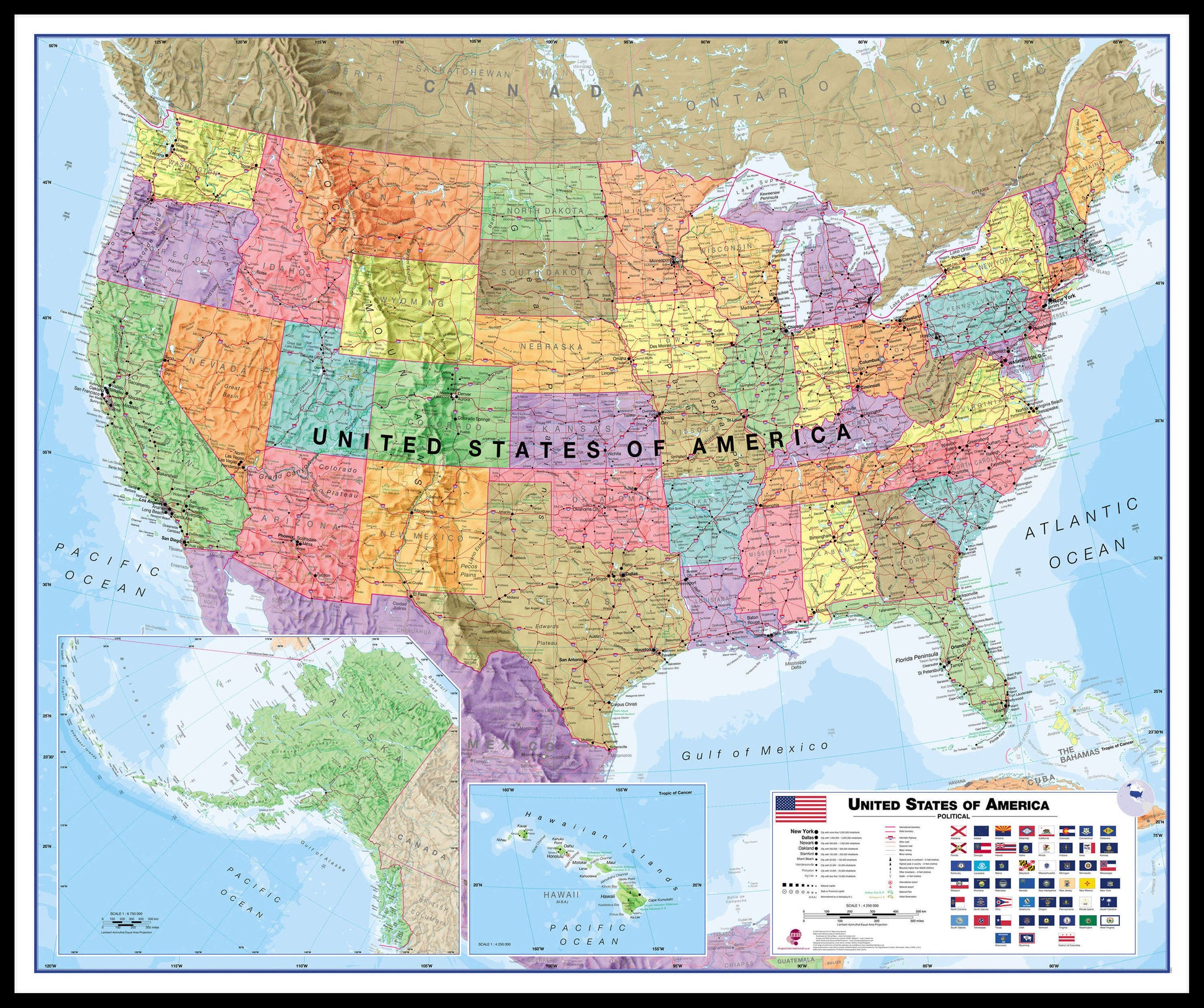 CM00021_H_LBDBL - USA Wall Map Political