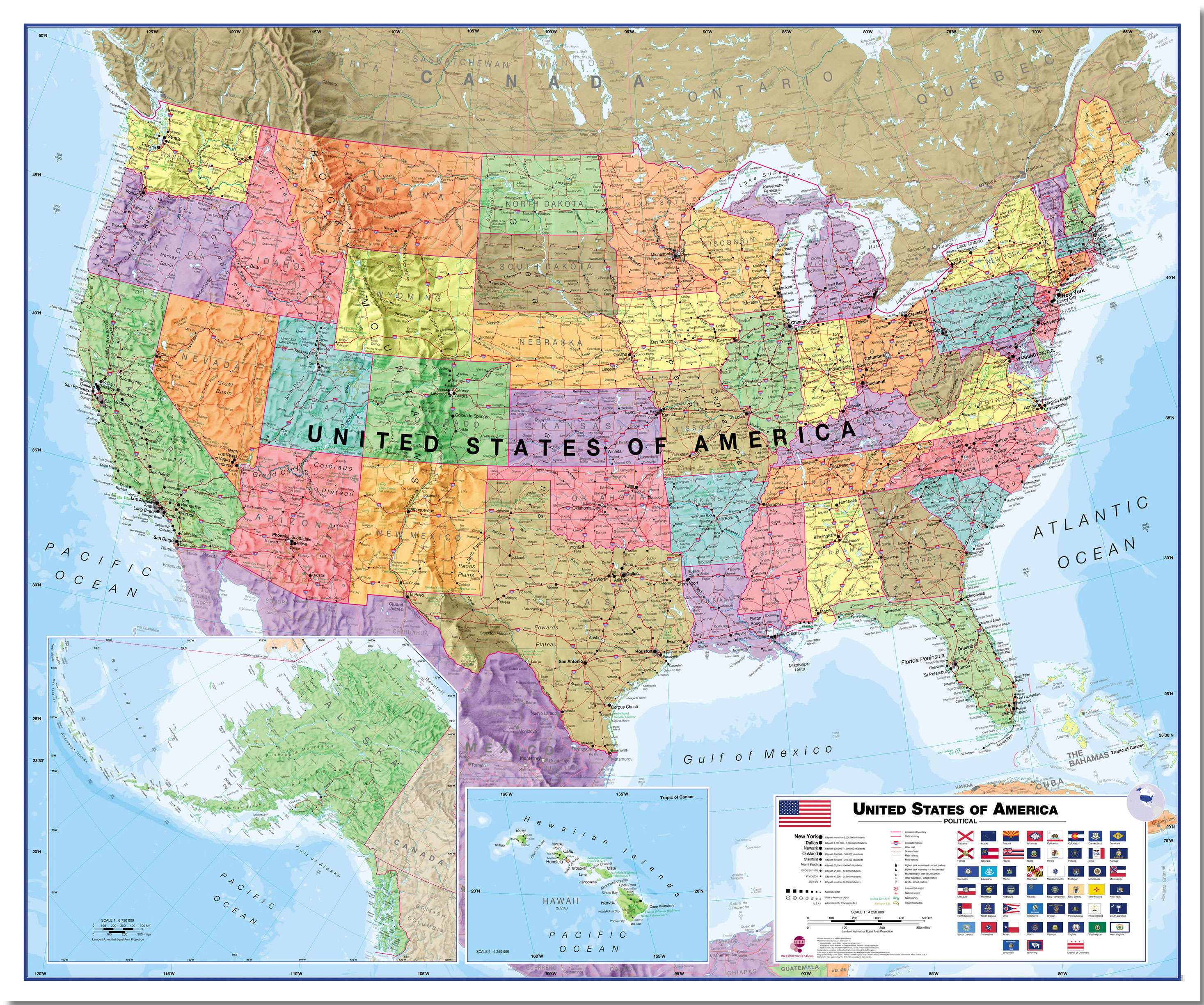 CM00021_L_LMBRD - USA Wall Map Political