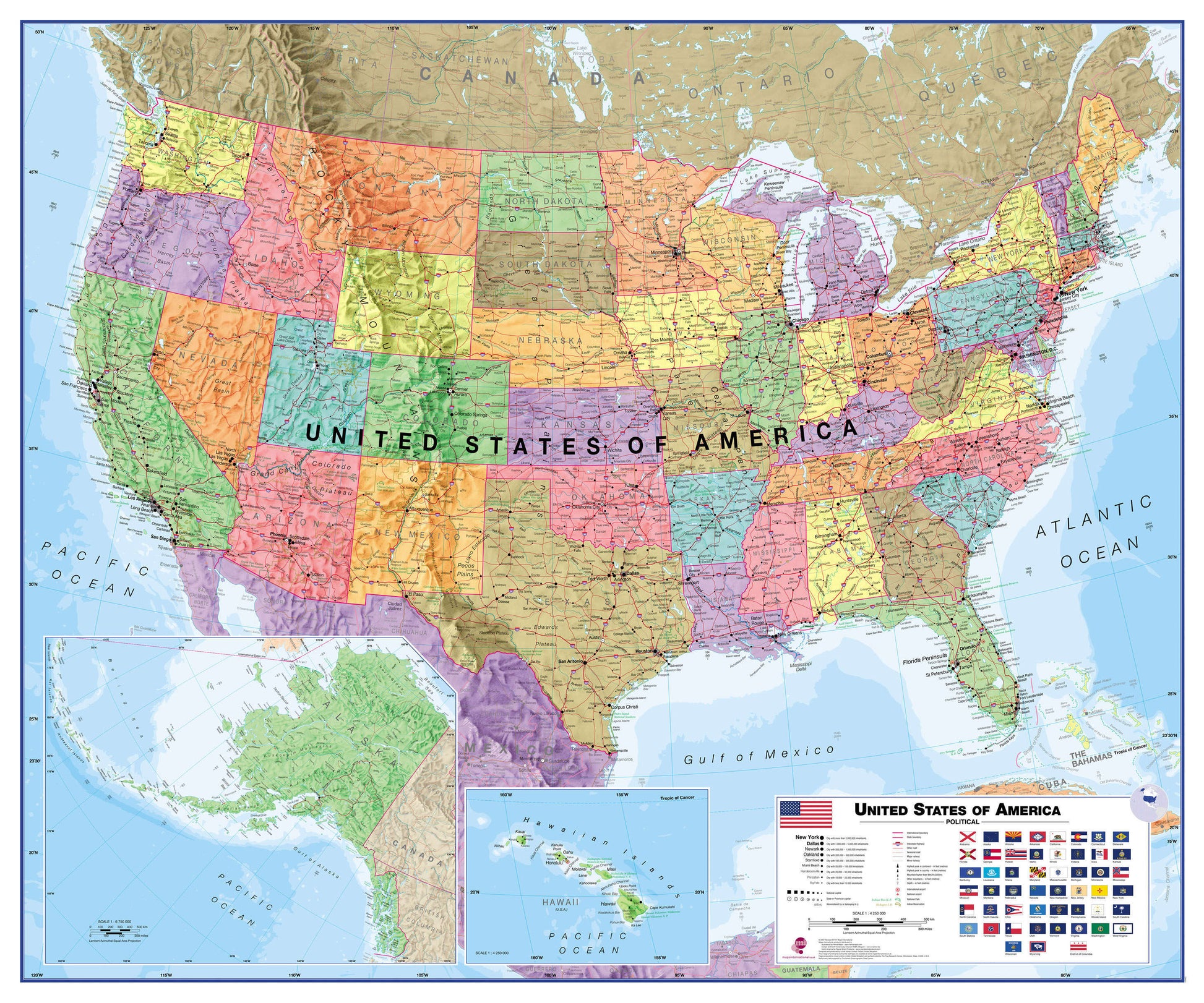CM00021_L_CANRL - USA Wall Map Political