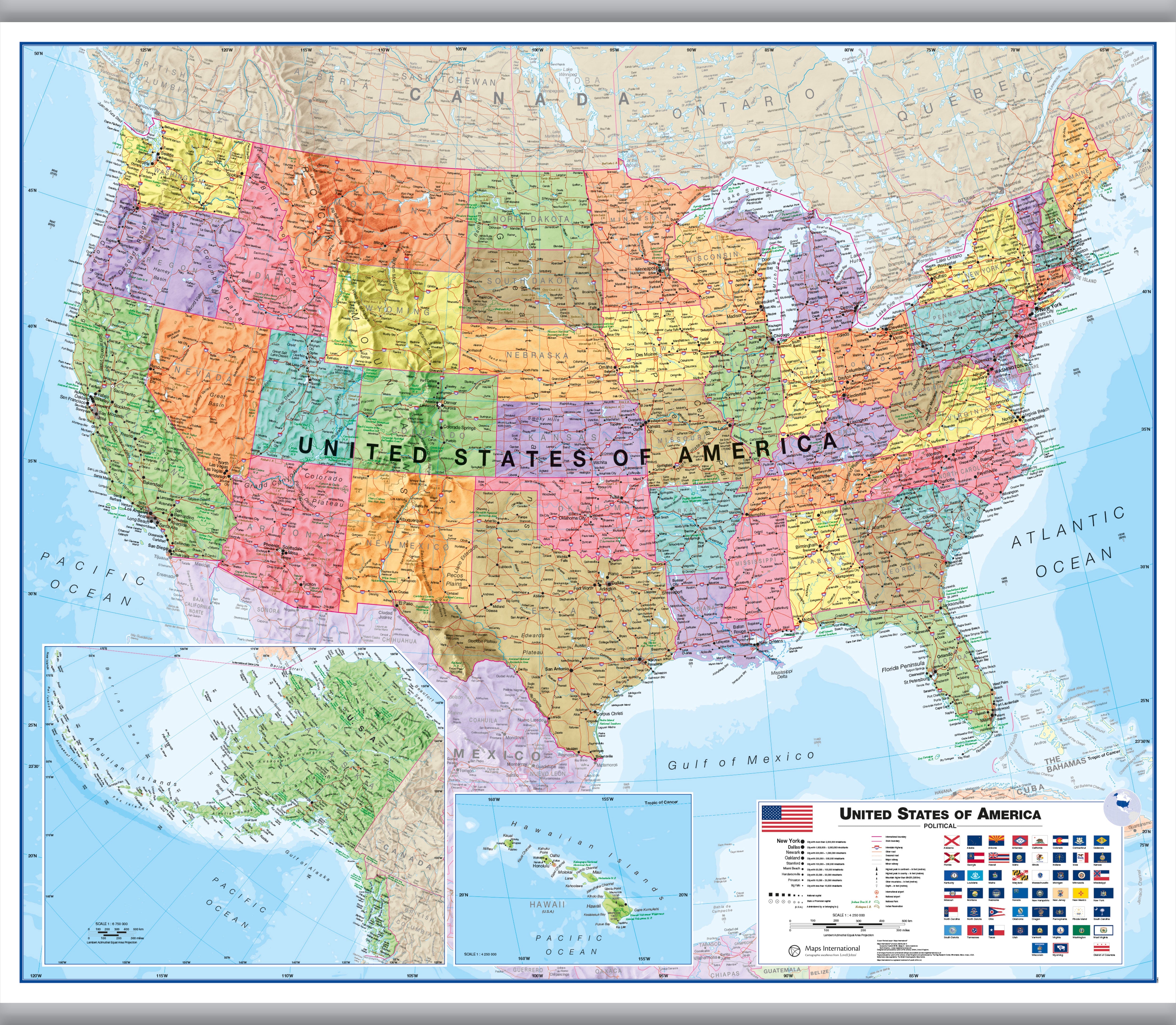 CM00021_H_LAMHB - USA Wall Map Political