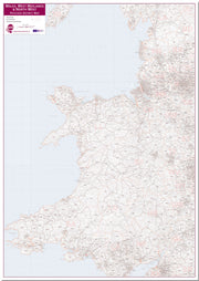 UK00038_L_LMBRD - Wales, West Midlands and North West Postcode District Map