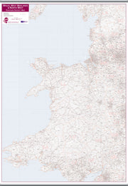 UK00038_L_LAMHB - Wales, West Midlands and North West Postcode District Map