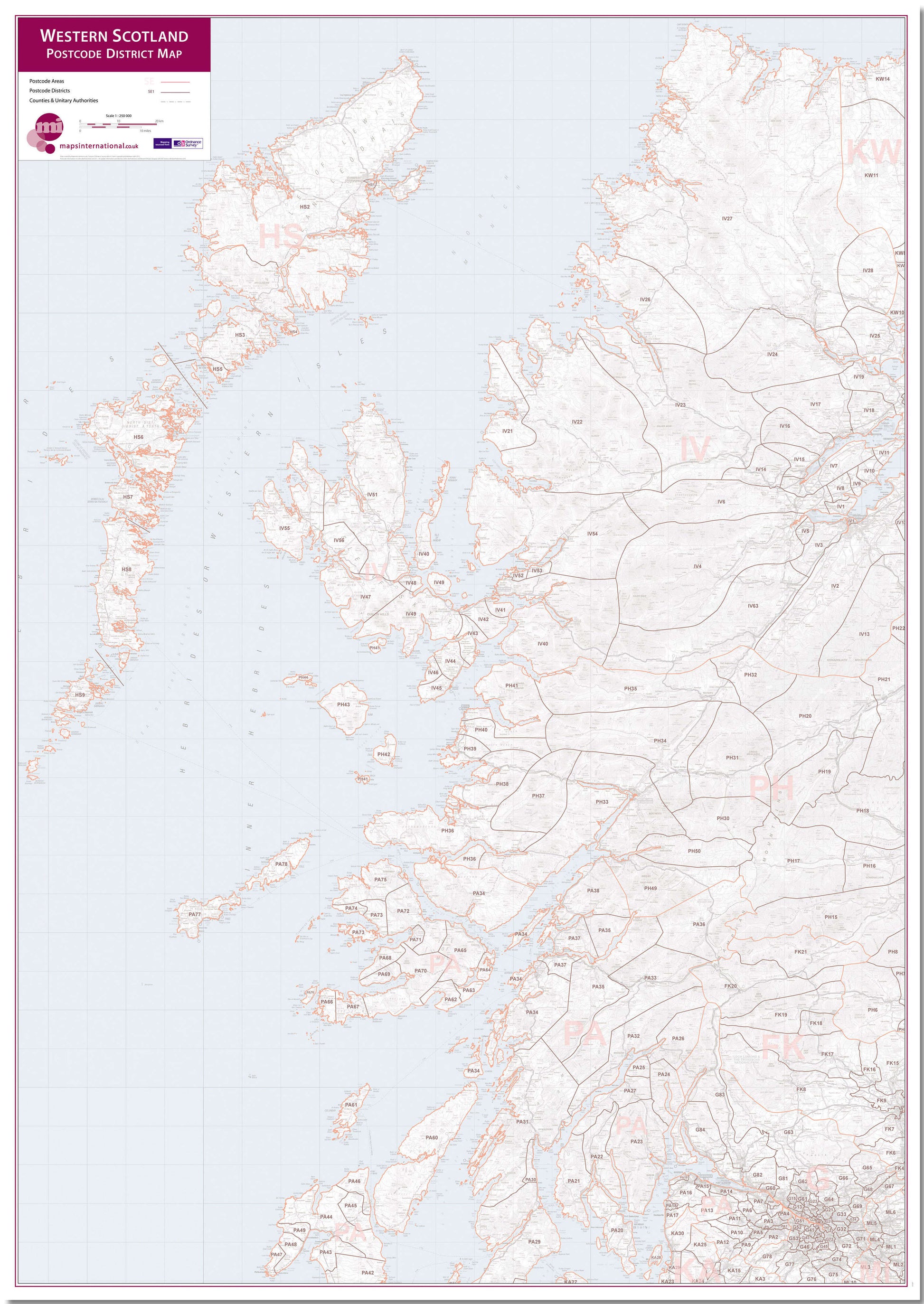 UK00039_L_LMBRD - Western Scotland Postcode District Map