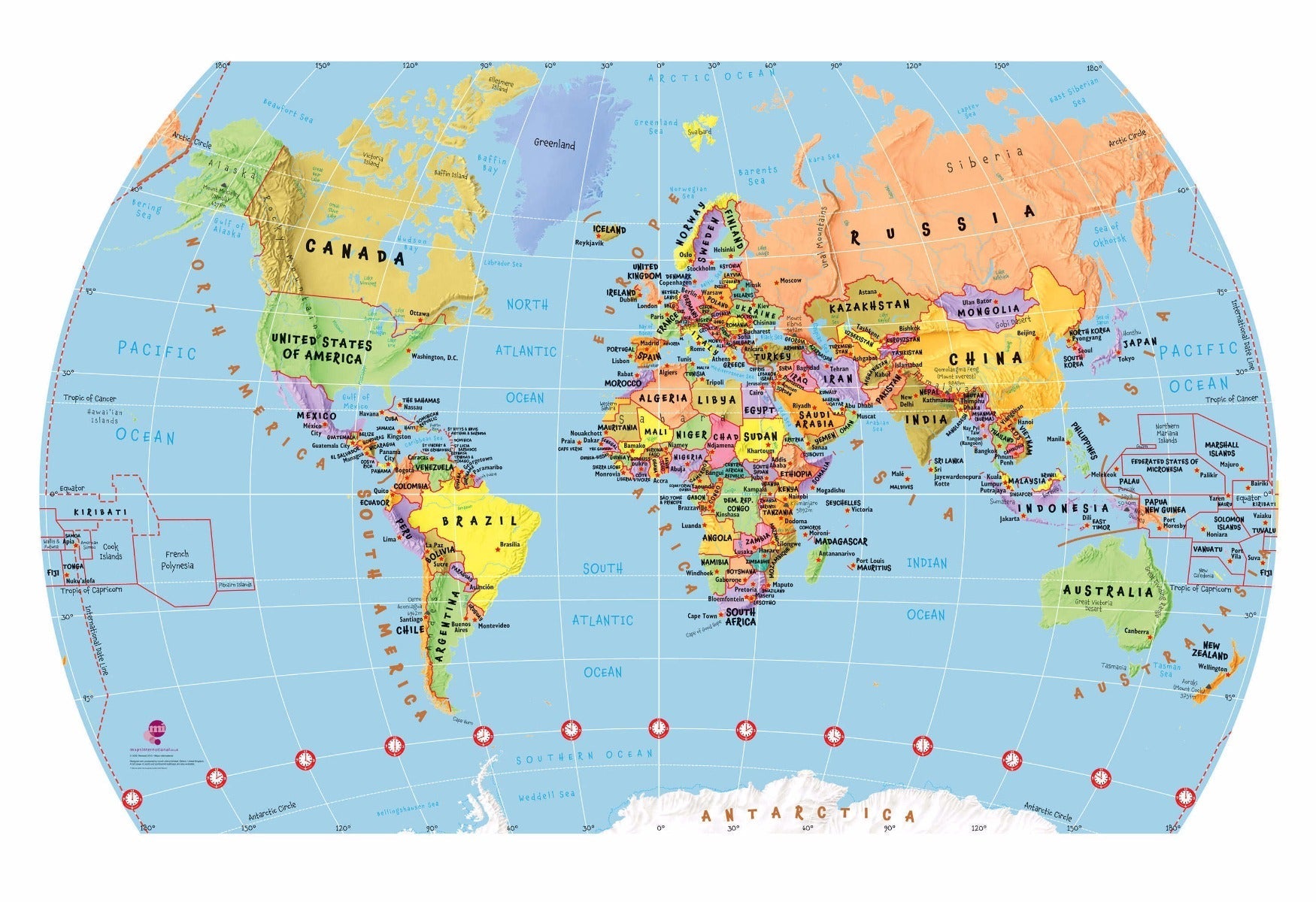 WP00820_X_WPSAM - White Children's World Map Wallpaper