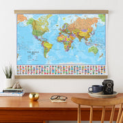 WM00002_L_LWDHB - Political World Map with country flags