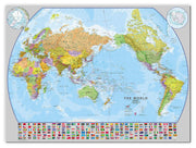 WM00400_L_CANVA - World Pacific-centred Wall Map with flags
