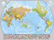WM00400_L_CANRL - World Pacific-centred Wall Map with flags