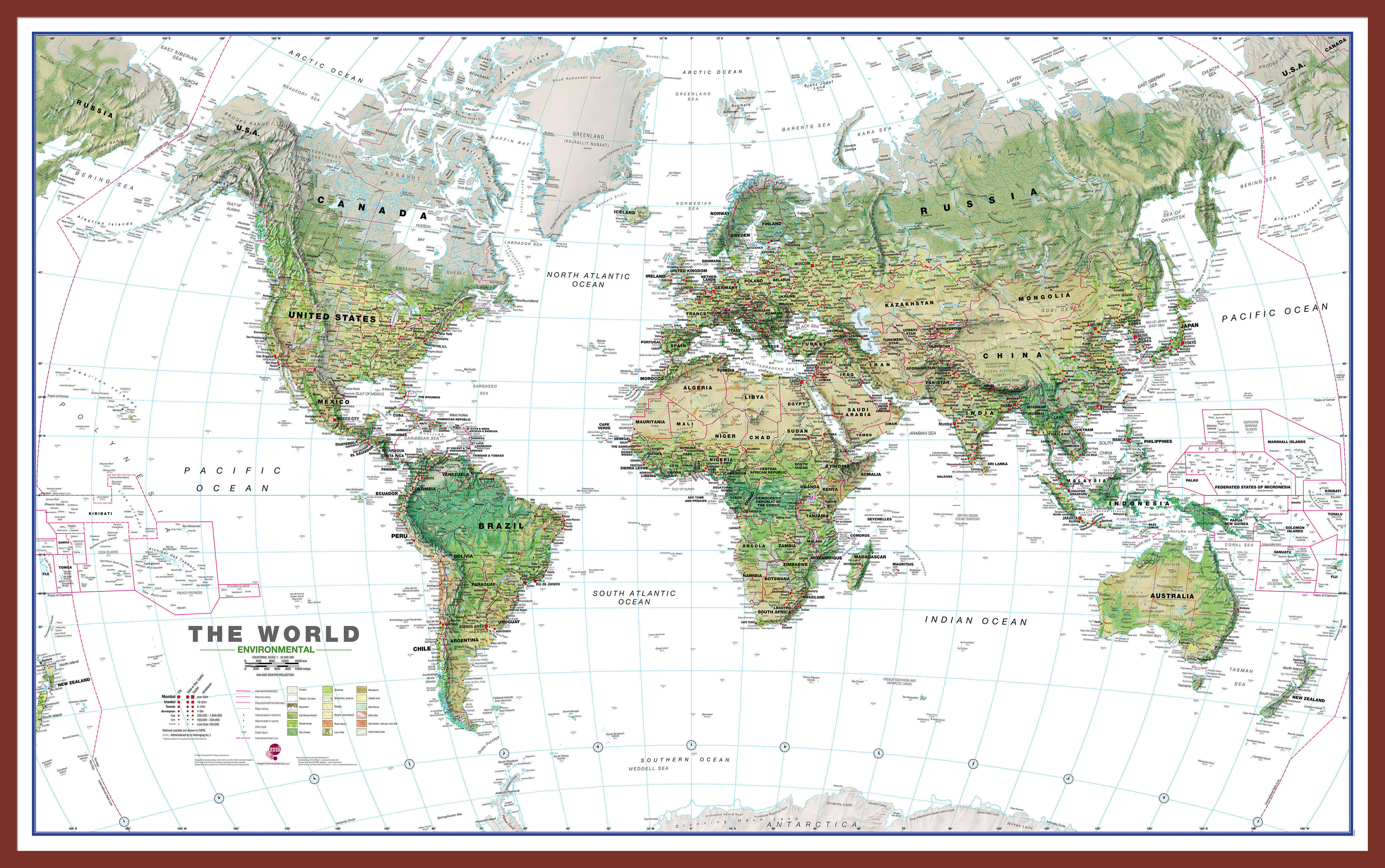 WM00402_L_LBDOK - World Wall Map Environmental White Ocean