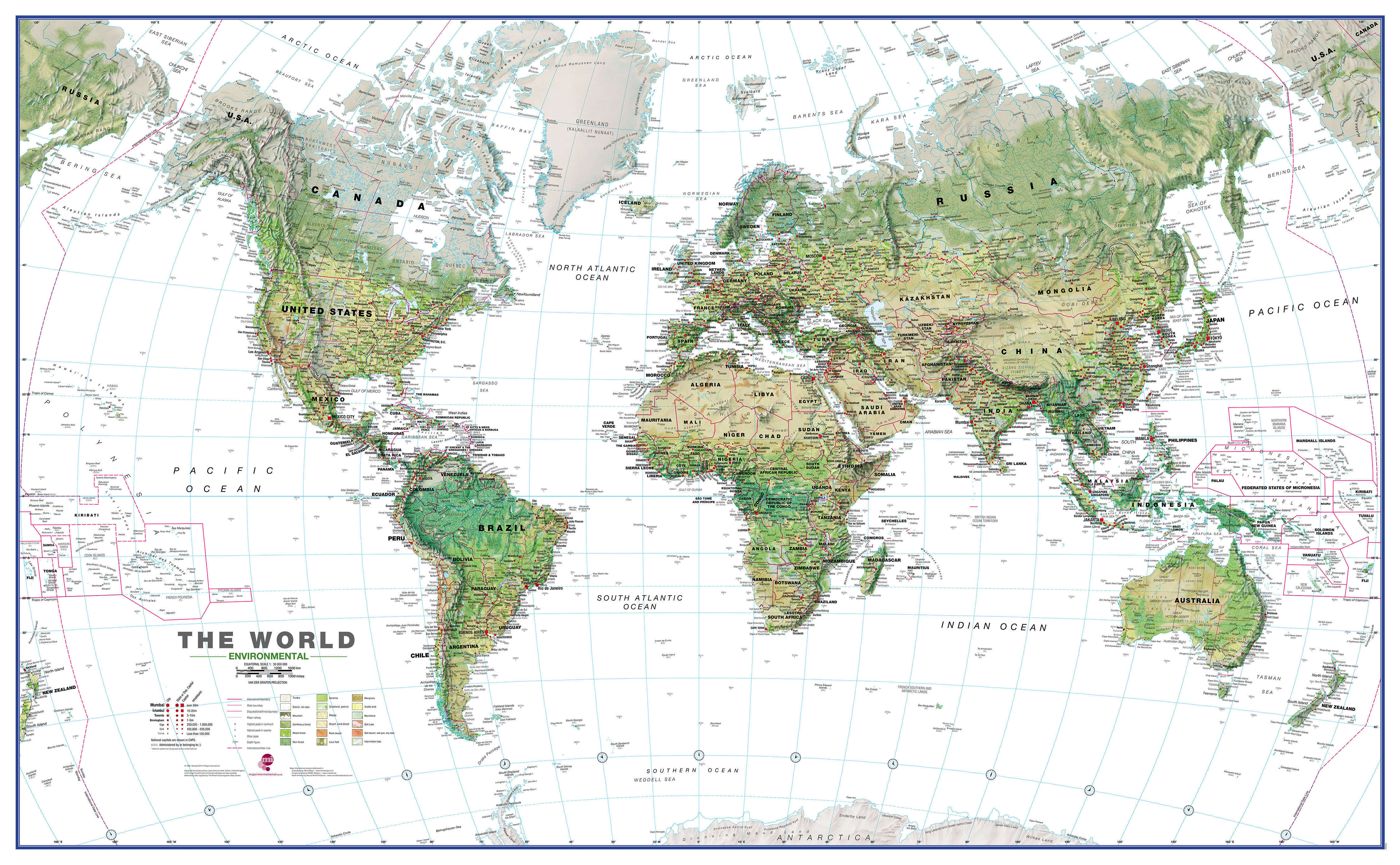WM00402_H_CANRL - World Wall Map Environmental White Ocean