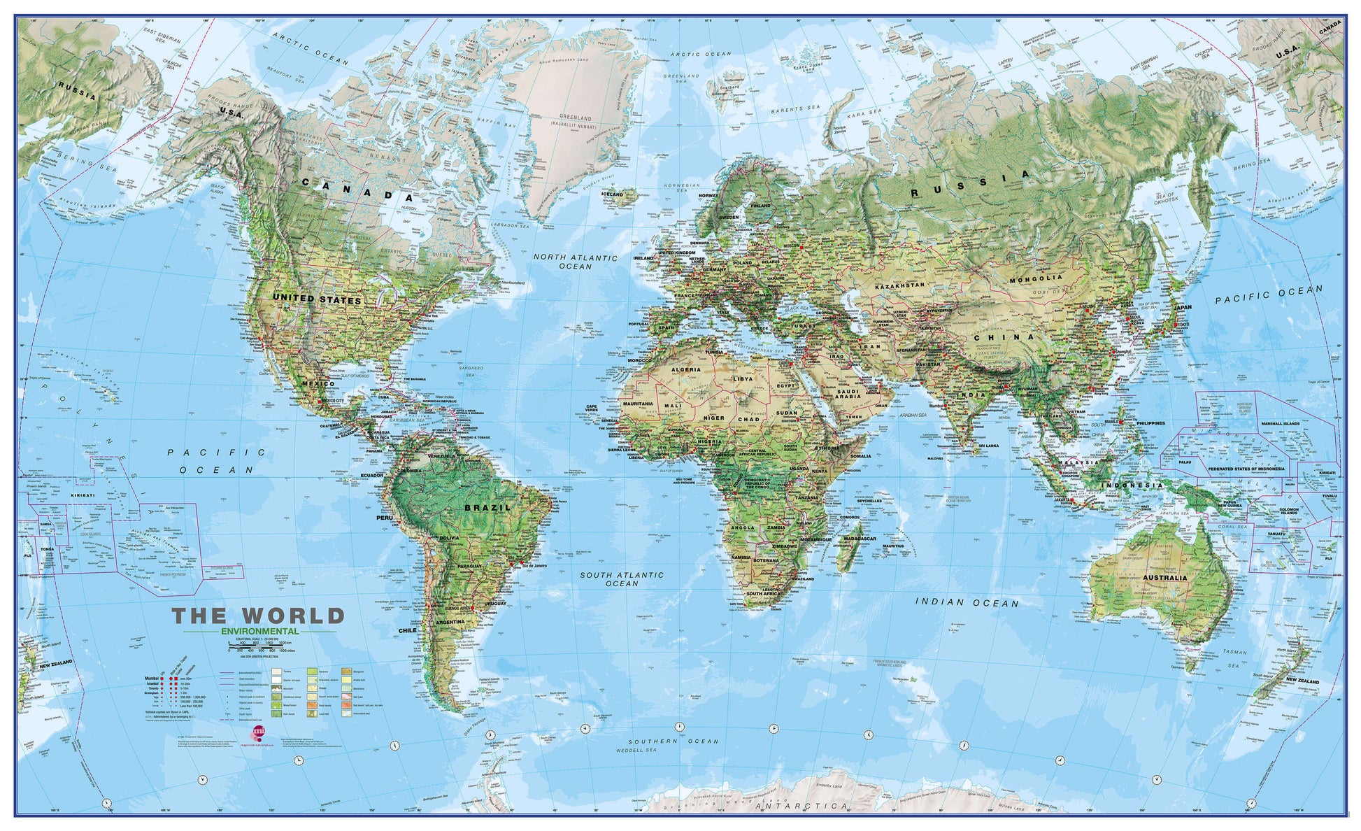 WM00008_H_LAMIN - World Wall Map Environmental