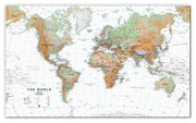 WM00914_L_CANVA - World Wall Map Physical White Ocean