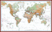 WM00914_L_LBDOK - World Wall Map Physical White Ocean