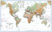 WM00914_L_CANRL - World Wall Map Physical White Ocean