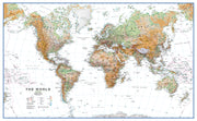 WM00914_L_PAPER - World Wall Map Physical White Ocean