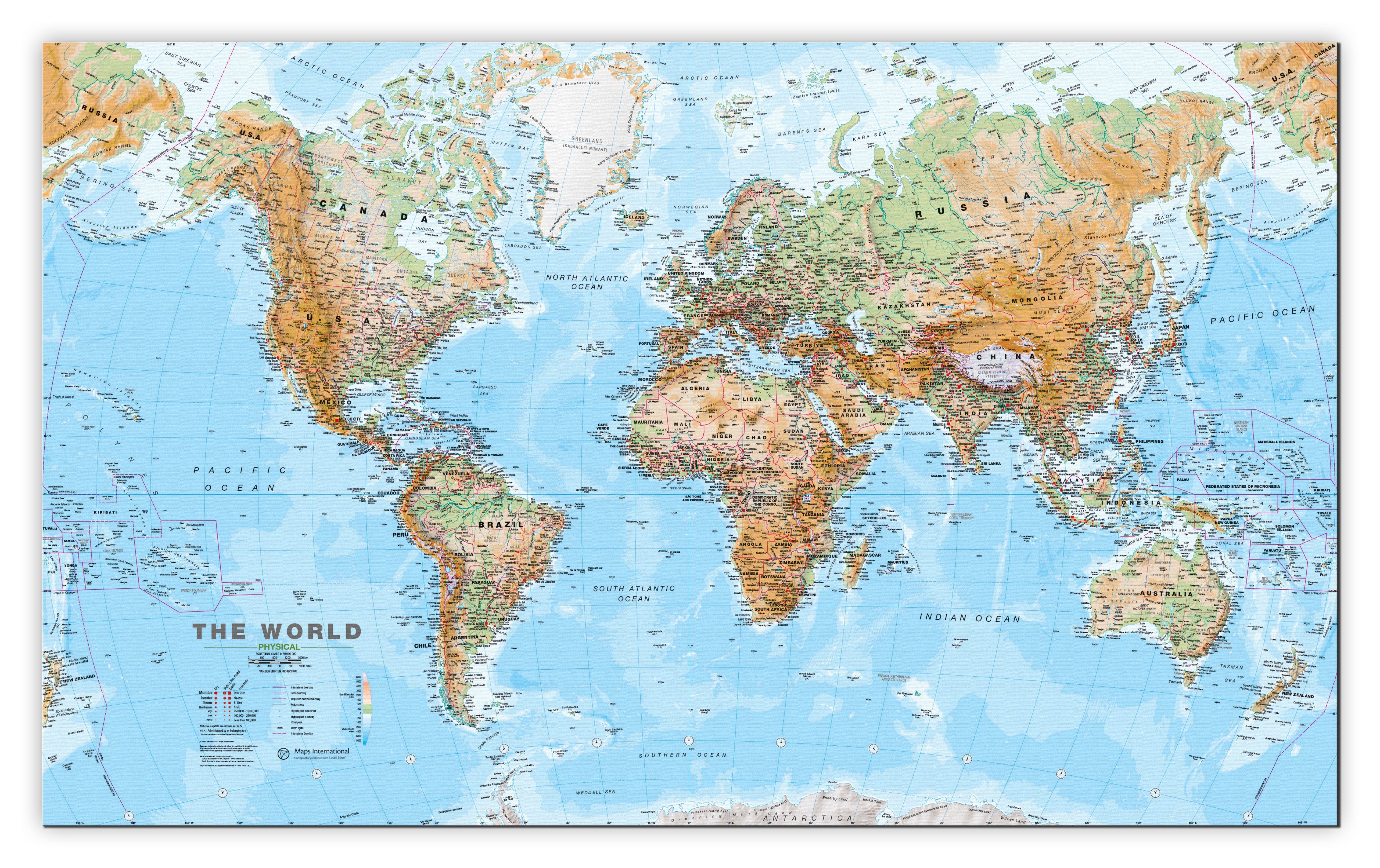 WM00912_H_CANVA - Topographic Map of the World