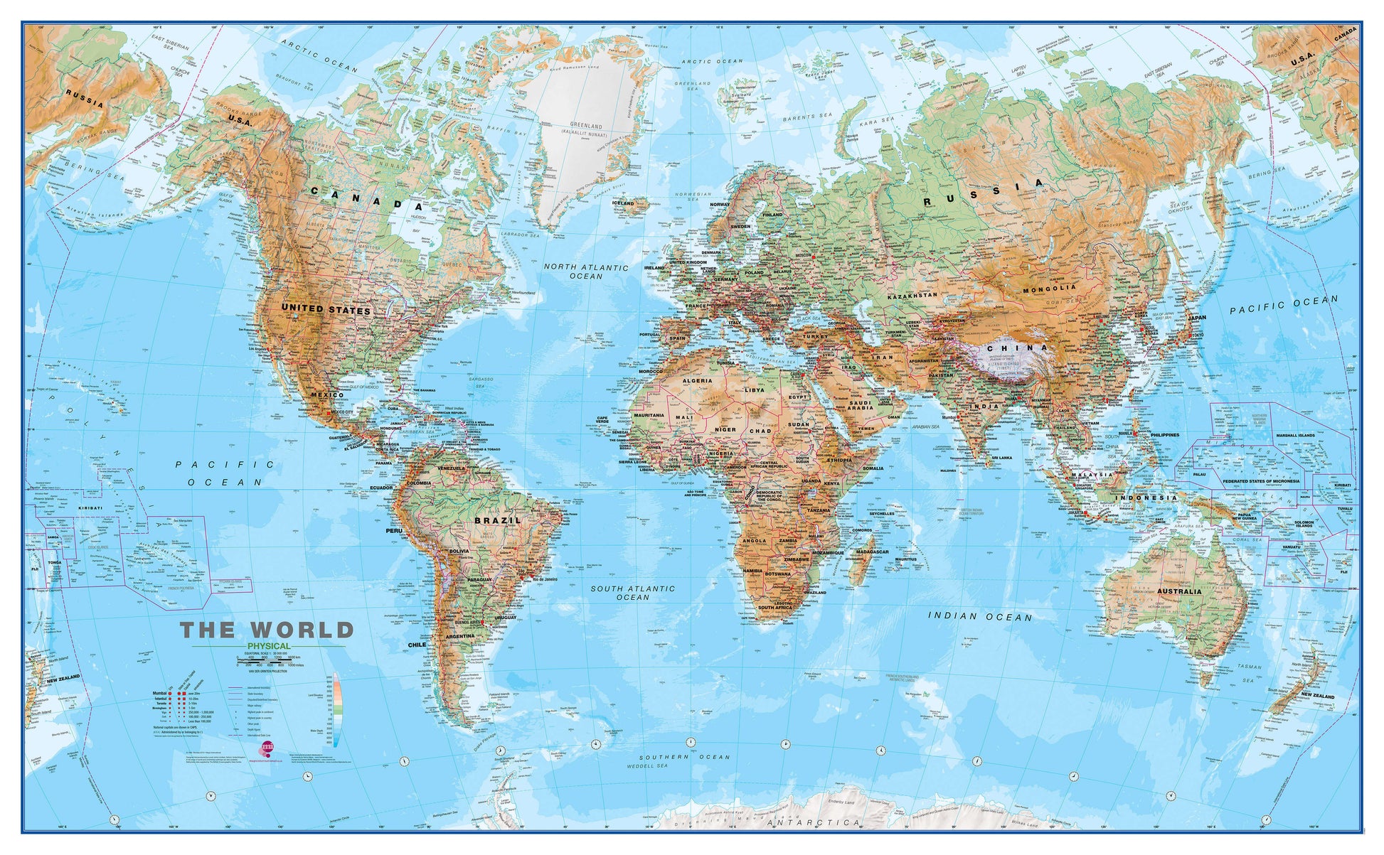 WM00912_H_LAMIN - Topographic Map of the World