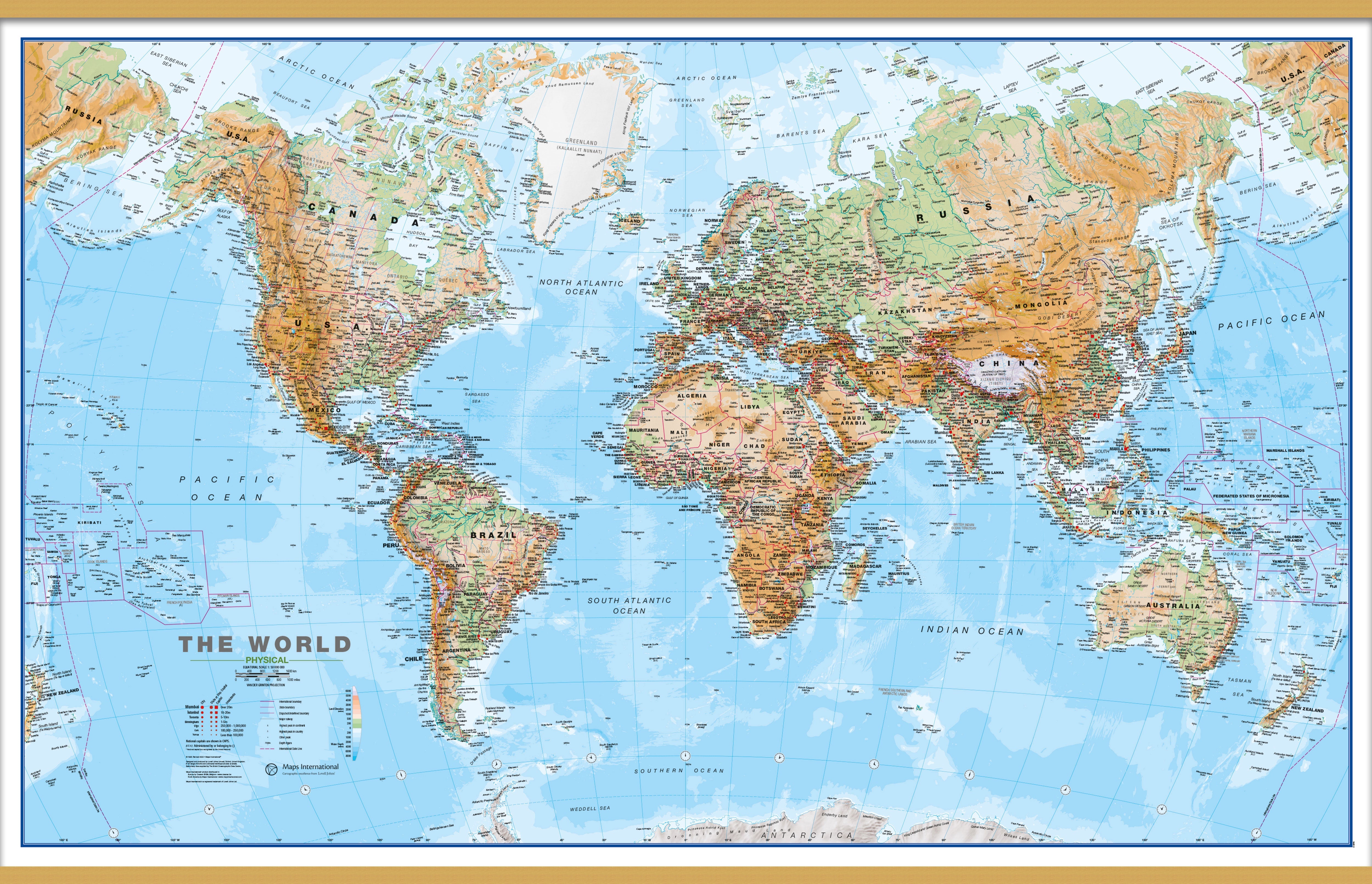 WM00912_H_LWDHB - Topographic Map of the World