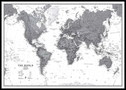 WM01642_L_LBDBL - World Wall Map Political Black & White