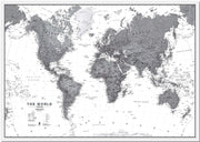 WM01642_M_PNBRD - World Wall Map Political Black & White