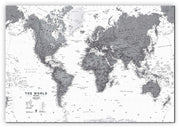 WM01642_H_CANVA - World Wall Map Political Black & White
