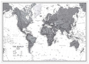 WM01642_L_WDWHI - World Wall Map Political Black & White