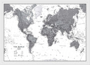 WM01642_M_WDWHI - World Wall Map Political Black & White