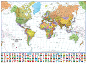 WM00401_L_LMBRD - World Wall Map Political with flags White Ocean
