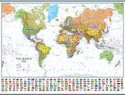 WM00401_L_CANHB - World Wall Map Political with flags White Ocean