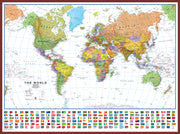 WM00401_L_LBDOK - World Wall Map Political with flags White Ocean