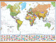 WM00401_L_CWDHB - World Wall Map Political with flags White Ocean