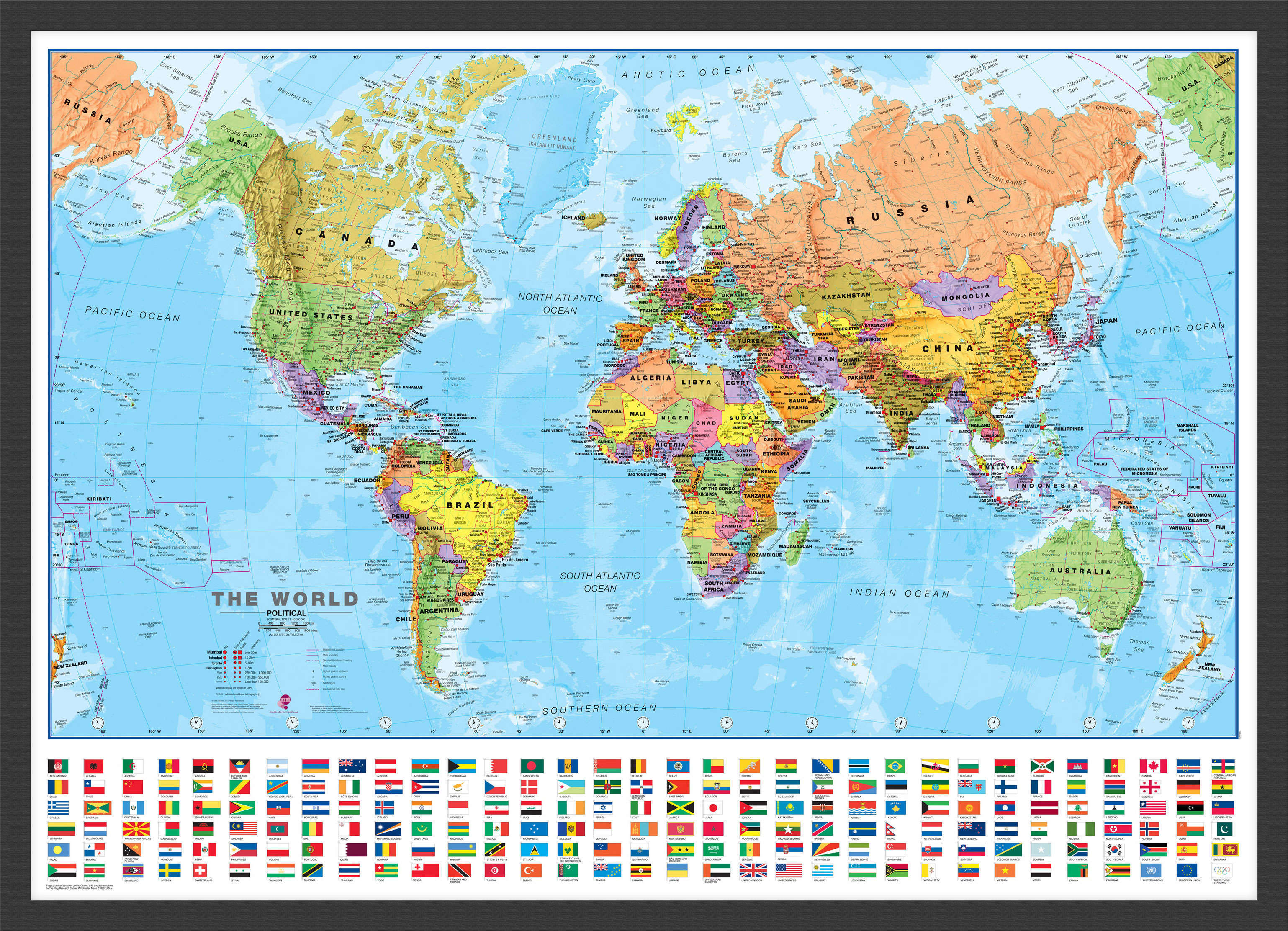 WM00002_M_WDBLA - Political World Map with country flags