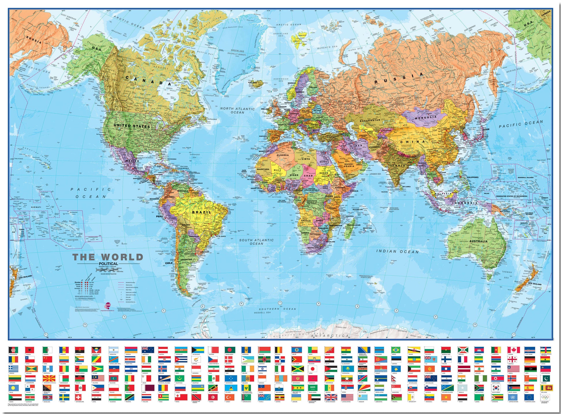 WM00002_L_LMBRD - Political World Map with country flags
