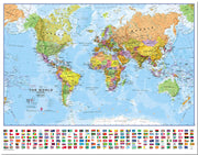 WM00002_S_PNBRD - Political World Map with country flags