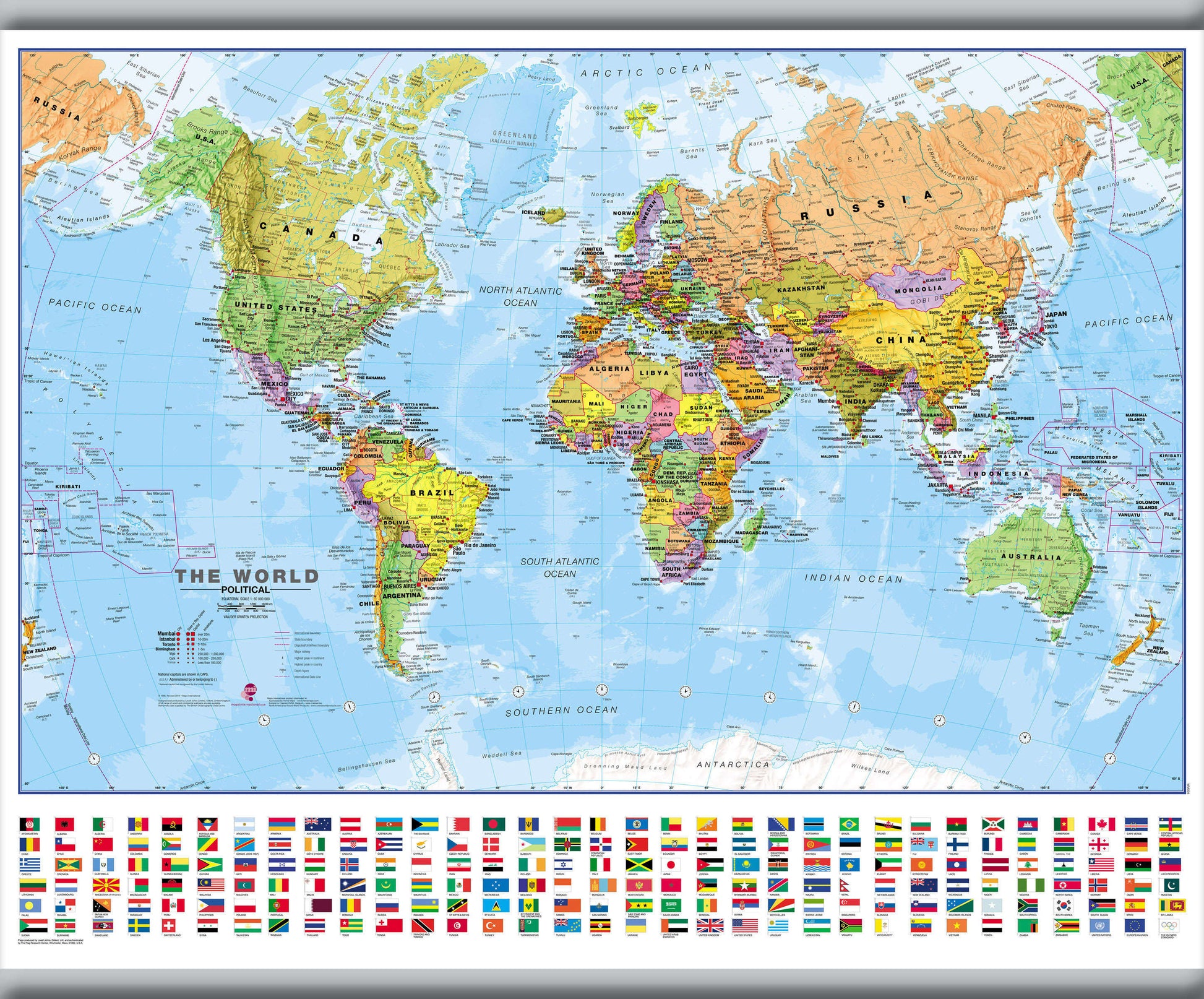 WM00002_S_LAMHB - Political World Map with country flags