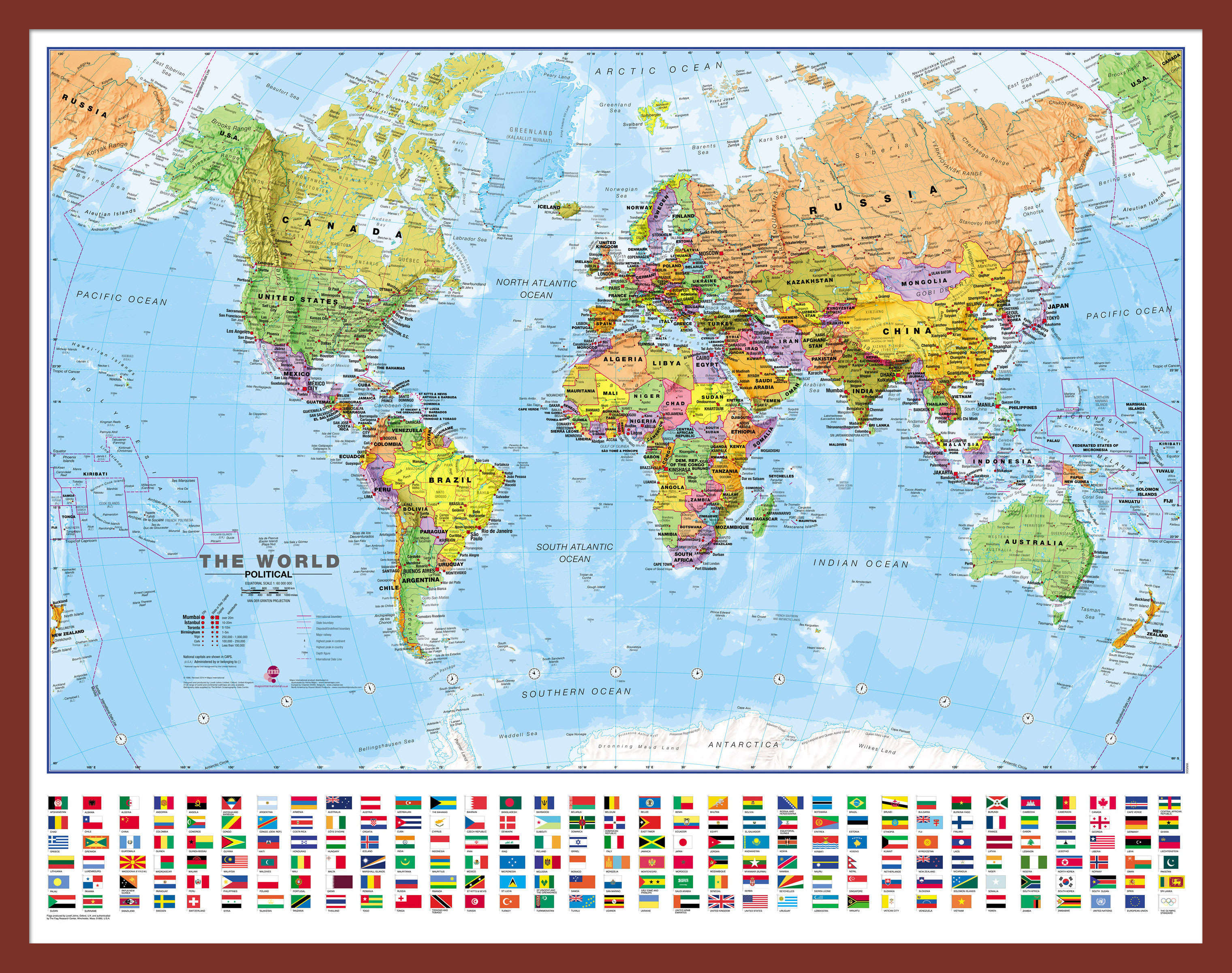 WM00002_S_PINOK - Political World Map with country flags
