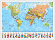 WM00002_M_WDWHI - Political World Map with country flags