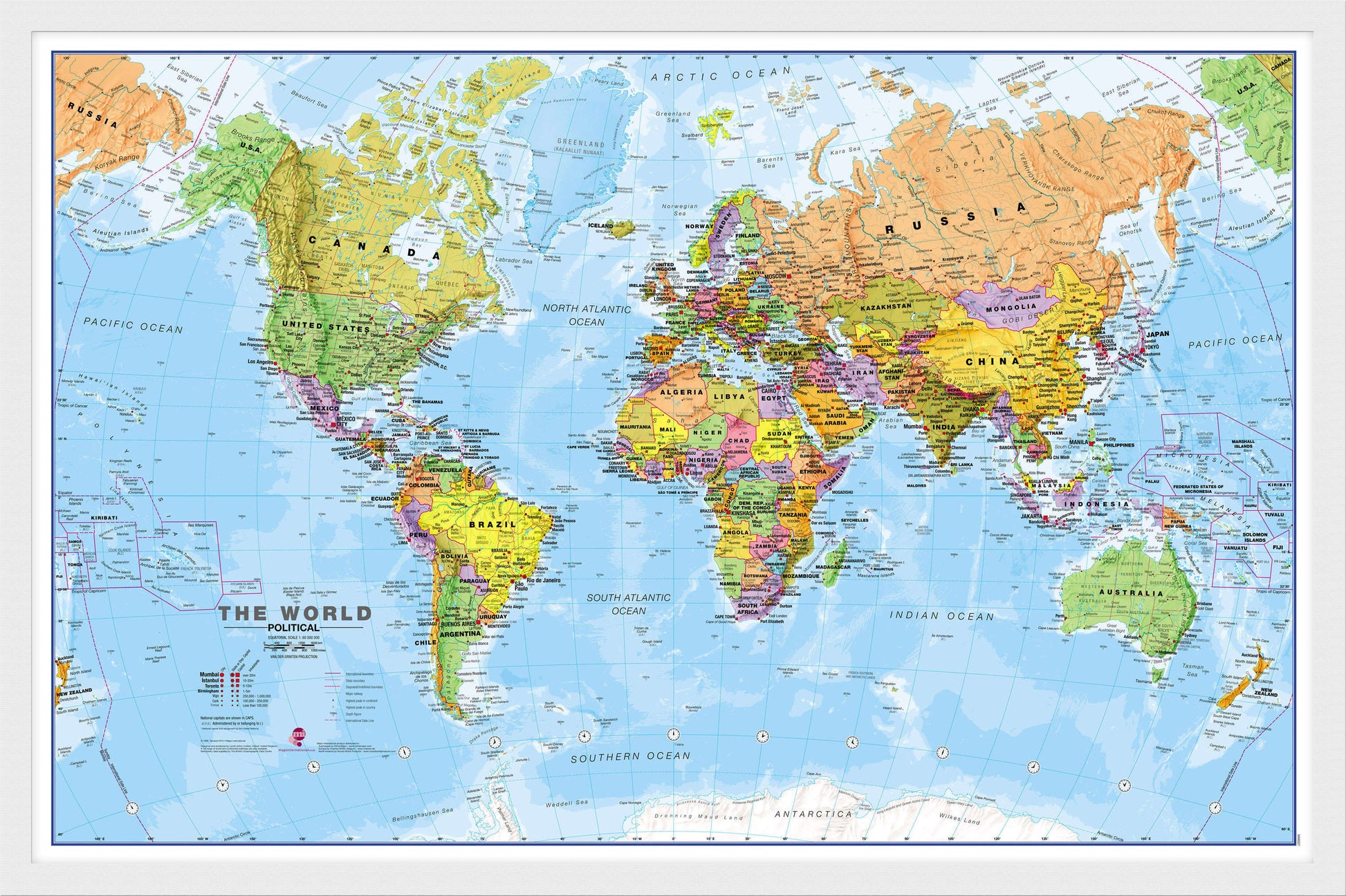 WM00001_S_WDWHI - World Political Map